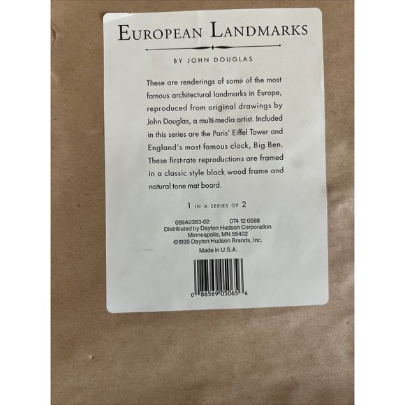 Eiffel Tower Photograph by John Douglas Black Wood Frame 10" x 16.5" Framed - Picture 7 of 7